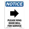 Signmission Safety Sign, OSHA , 10" Height, Rigid Plastic, Please Ring Door Bell Sign With Symbol, Portrait OS-NS-P-710-V-17583 - alternate 1
